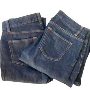 2 Ann Taylor Curvy Fit Size: 4 Jeans, Lower Rise Waist Pair Blue Bootcut Denim